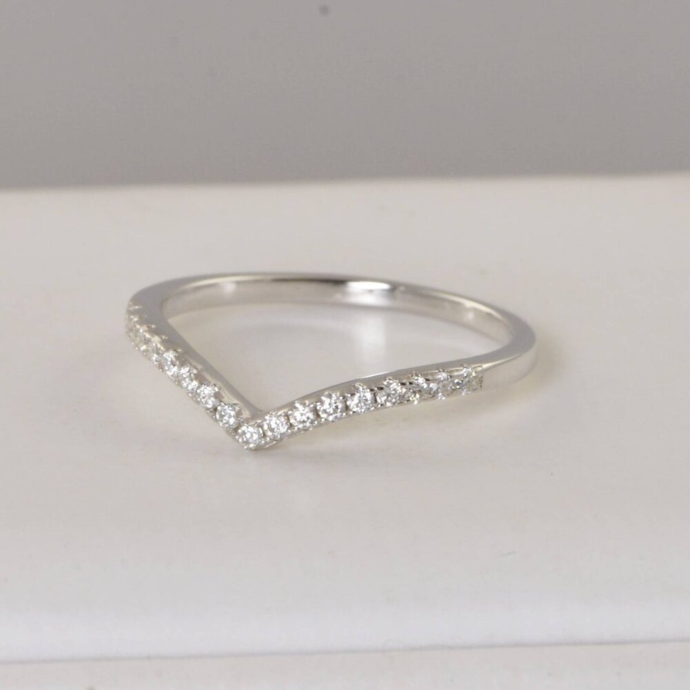 Certified V Band Moissanite Ring Half Eternity Ring - Picture 2 of 8